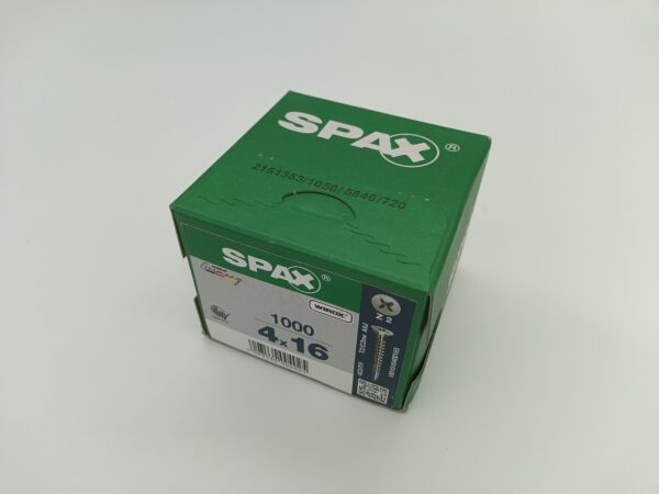 Puuruuvi, Spax, Uppokanta 4x16mm, Pz2, 1000kpl