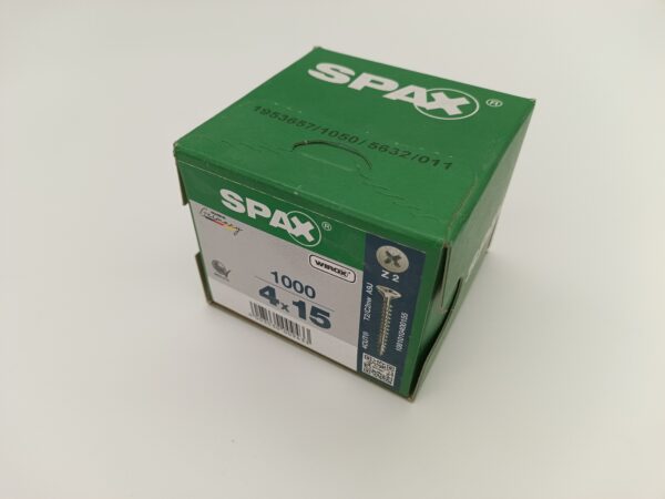 Puuruuvi, Spax, Uppokanta 4x15mm, Pz2, 1000kpl